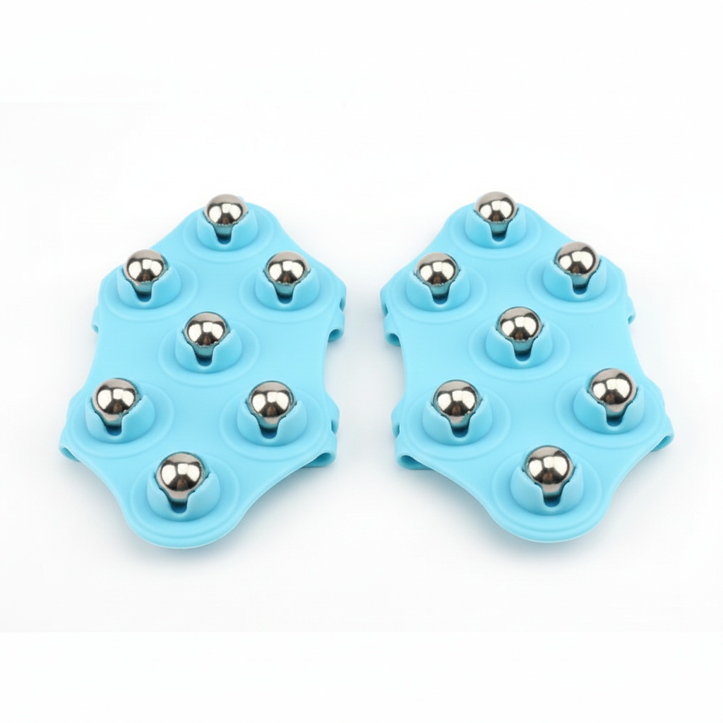 4 in 1 Massag product, 7 Beeds Roller Ball Body Massager Gloves Pair + Face Lifter + Essential Oil