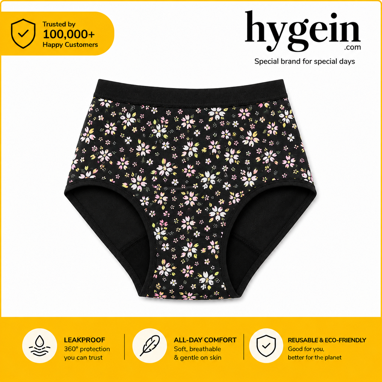 Printed Hygein Flow Free, Leak Proof, Secure fit Panty