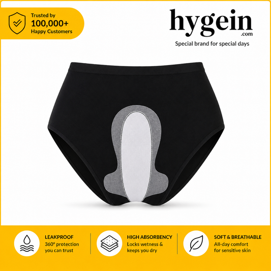 4 layers, Leak Proof, Highly Absorbency contrast piping Period Panty