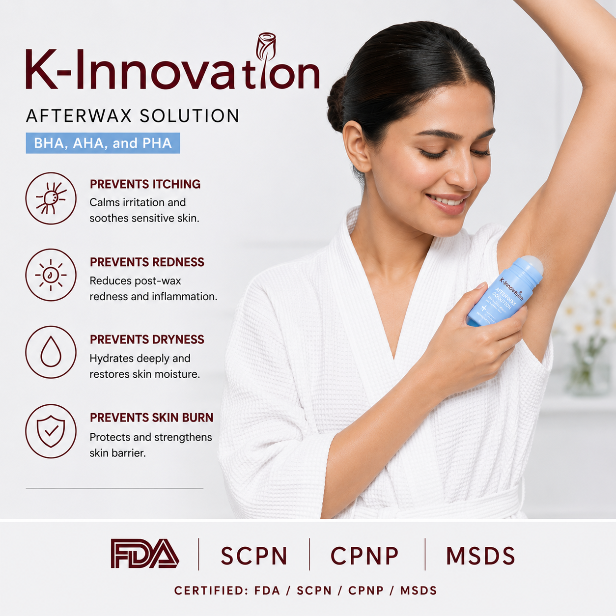 K-Innovation After Wax & After Shave Roll-On Stick – Soothing Care for Irritated Skin
