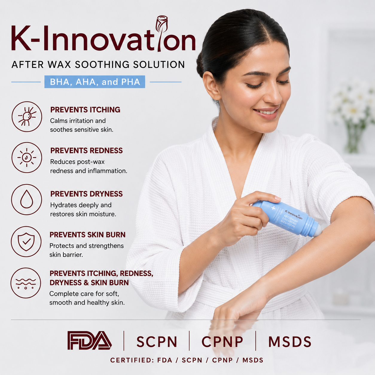 K-Innovation After Wax & After Shave Roll-On Stick – Soothing Care for Irritated Skin