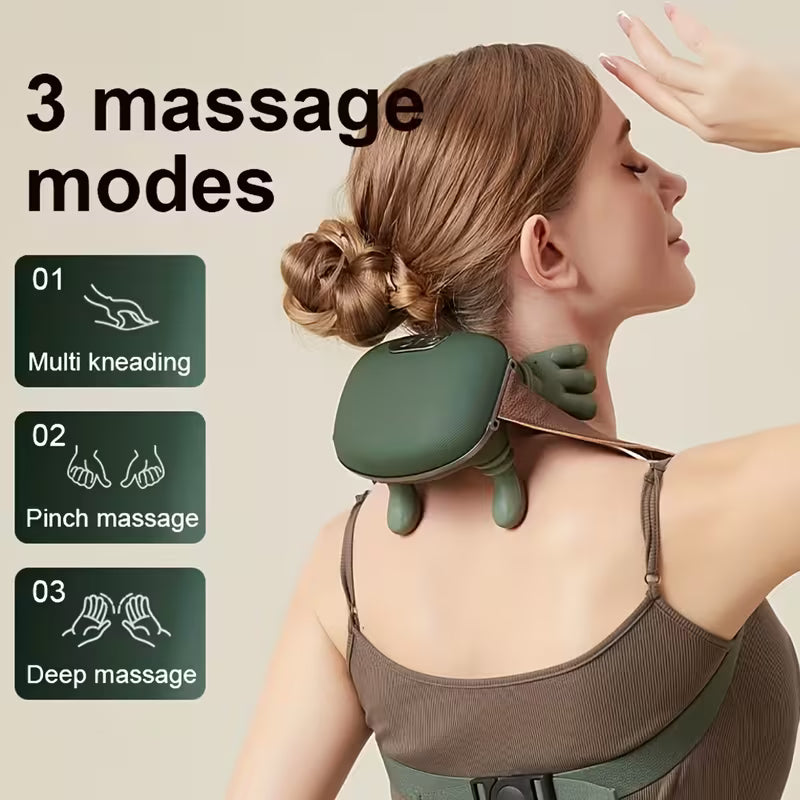 Rechargeable Deep Tissue Massager, 8-Claw - Portable Finger Pressure for Neck, Back, Shoulders, And Legs