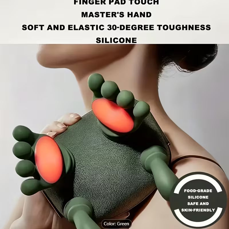 Rechargeable Deep Tissue Massager, 8-Claw - Portable Finger Pressure for Neck, Back, Shoulders, And Legs