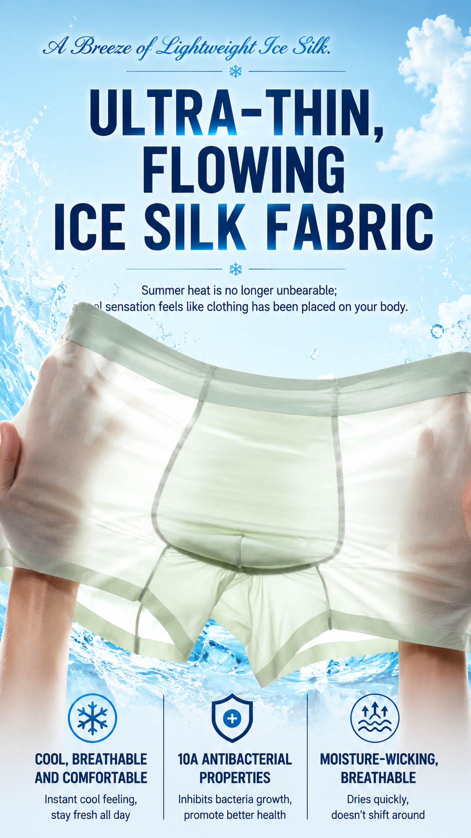 Hygein Ice Silk Men’s Underwear  Invisible Feel & AllDay Comfort