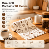 50 washes Microfiber Ultra Absorbent, Washable Cleaning Towel Roll of 20 Sheets. Easily Detachable (Great to use for Kitchen, Mirrors, Car, Gym, Sports)