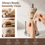 50 washes Microfiber Ultra Absorbent, Washable Cleaning Towel Roll of 20 Sheets. Easily Detachable (Great to use for Kitchen, Mirrors, Car, Gym, Sports)