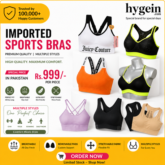 100% Imported Sports Bras Sale, Random Design