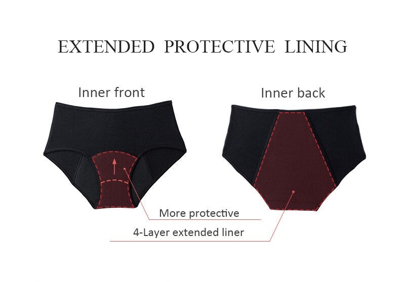 4 layers, Leak Proof, Highly Absorbency contrast piping Period Panty