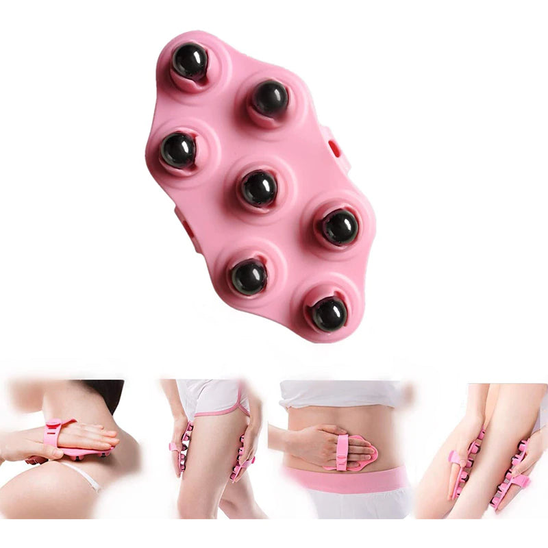 4 in 1 Massag product, 7 Beeds Roller Ball Body Massager Gloves Pair + Face Lifter + Essential Oil