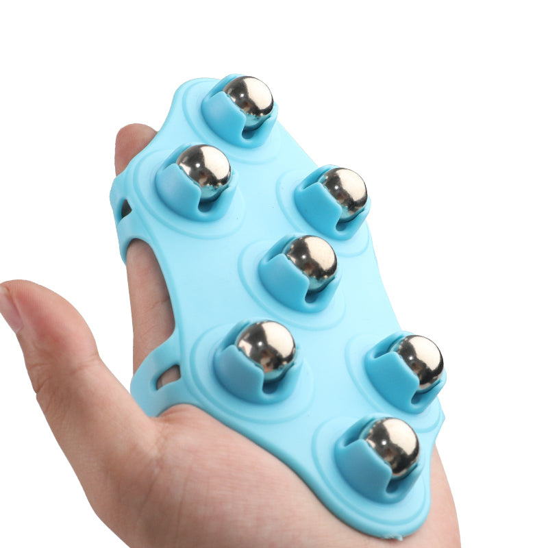 4 in 1 Massag product, 7 Beeds Roller Ball Body Massager Gloves Pair + Face Lifter + Essential Oil