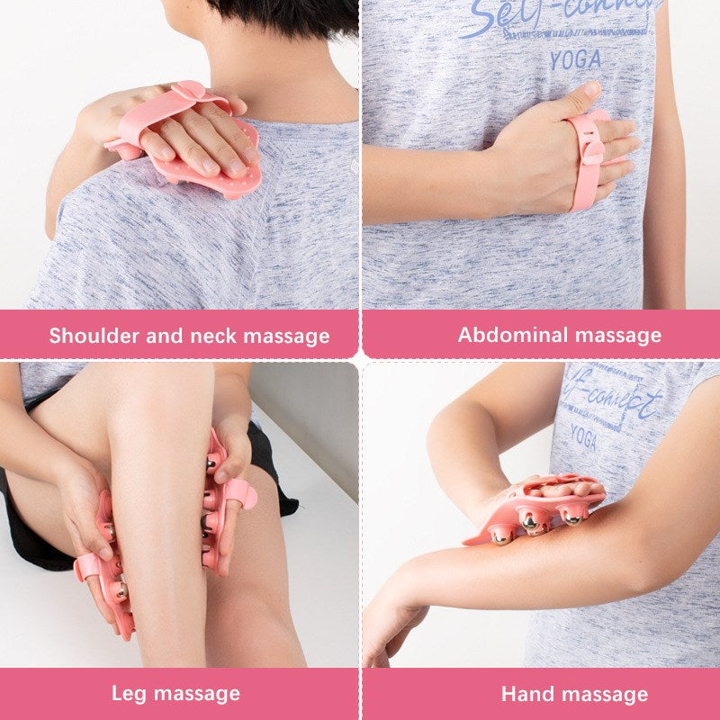 4 in 1 Massag product, 7 Beeds Roller Ball Body Massager Gloves Pair + Face Lifter + Essential Oil