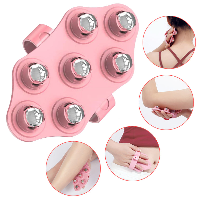 4 in 1 Massag product, 7 Beeds Roller Ball Body Massager Gloves Pair + Face Lifter + Essential Oil